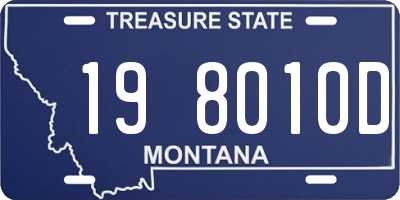 MT license plate 198010D