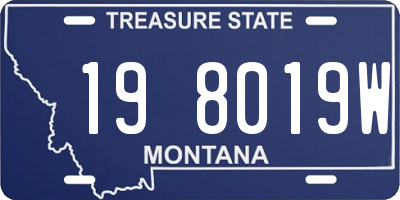 MT license plate 198019W