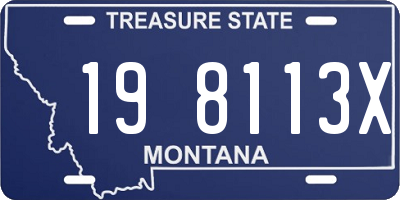 MT license plate 198113X