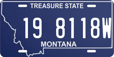 MT license plate 198118W