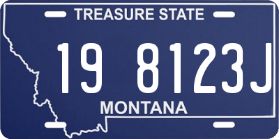 MT license plate 198123J