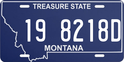 MT license plate 198218D