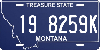 MT license plate 198259K