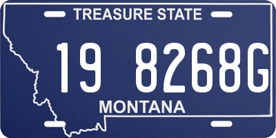 MT license plate 198268G
