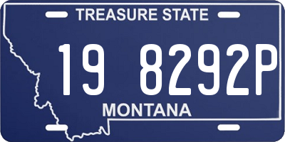 MT license plate 198292P