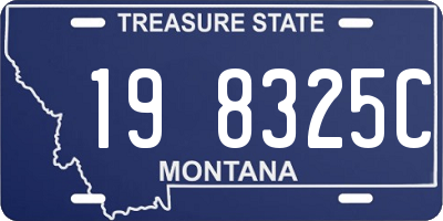 MT license plate 198325C