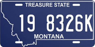 MT license plate 198326K