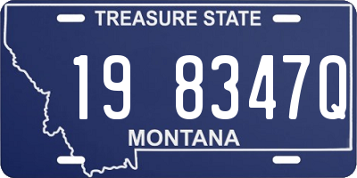 MT license plate 198347Q