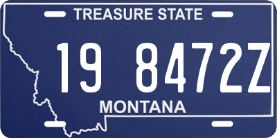 MT license plate 198472Z