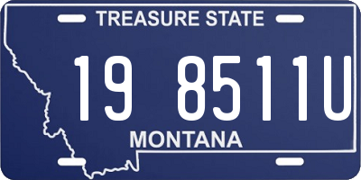 MT license plate 198511U