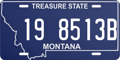 MT license plate 198513B