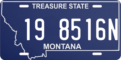 MT license plate 198516N