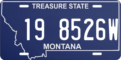 MT license plate 198526W