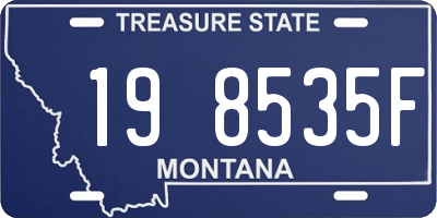 MT license plate 198535F