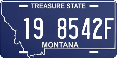 MT license plate 198542F