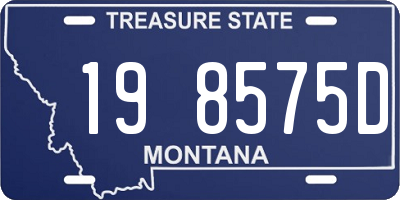 MT license plate 198575D