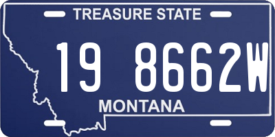 MT license plate 198662W