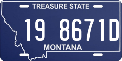 MT license plate 198671D