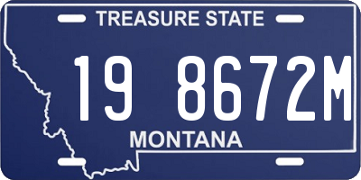 MT license plate 198672M