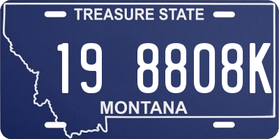 MT license plate 198808K