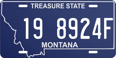 MT license plate 198924F