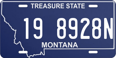 MT license plate 198928N