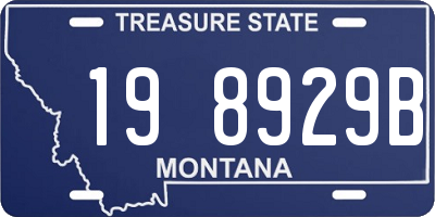 MT license plate 198929B
