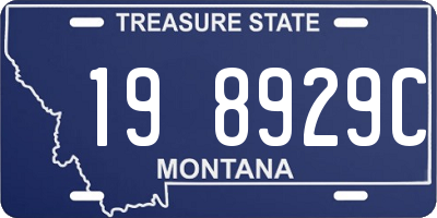 MT license plate 198929C