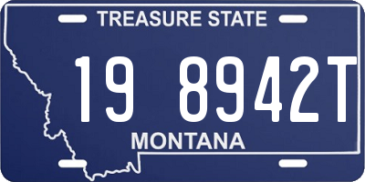 MT license plate 198942T
