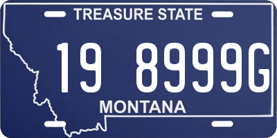 MT license plate 198999G