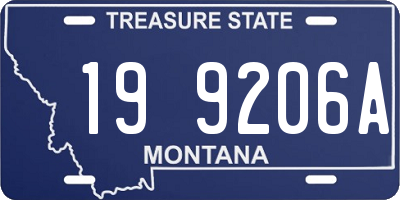 MT license plate 199206A
