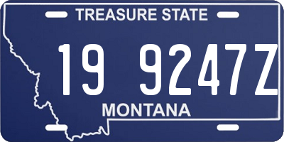 MT license plate 199247Z