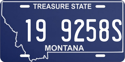 MT license plate 199258S