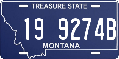 MT license plate 199274B
