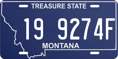 MT license plate 199274F