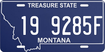 MT license plate 199285F