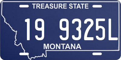 MT license plate 199325L