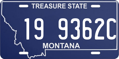 MT license plate 199362C