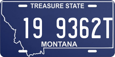 MT license plate 199362T