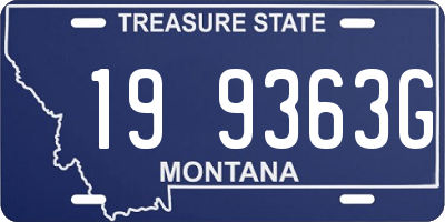 MT license plate 199363G
