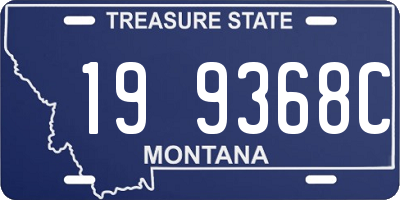 MT license plate 199368C