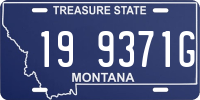 MT license plate 199371G