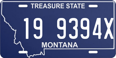 MT license plate 199394X