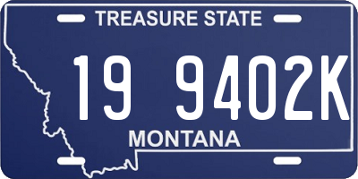 MT license plate 199402K