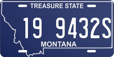 MT license plate 199432S
