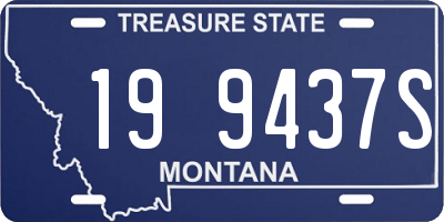 MT license plate 199437S