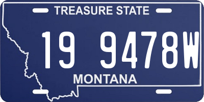 MT license plate 199478W