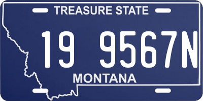 MT license plate 199567N