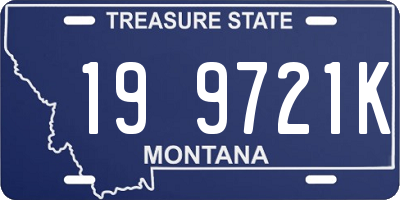 MT license plate 199721K