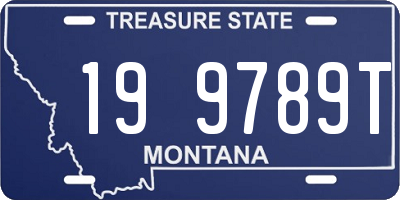 MT license plate 199789T